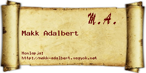 Makk Adalbert névjegykártya